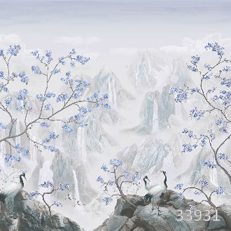 Mountain peaks blue